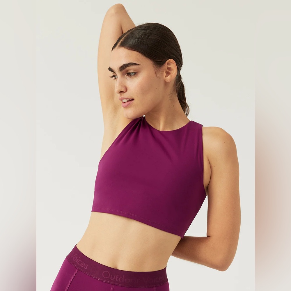 NWT Outdoor Voices Zoom Crop Top Grape Jam